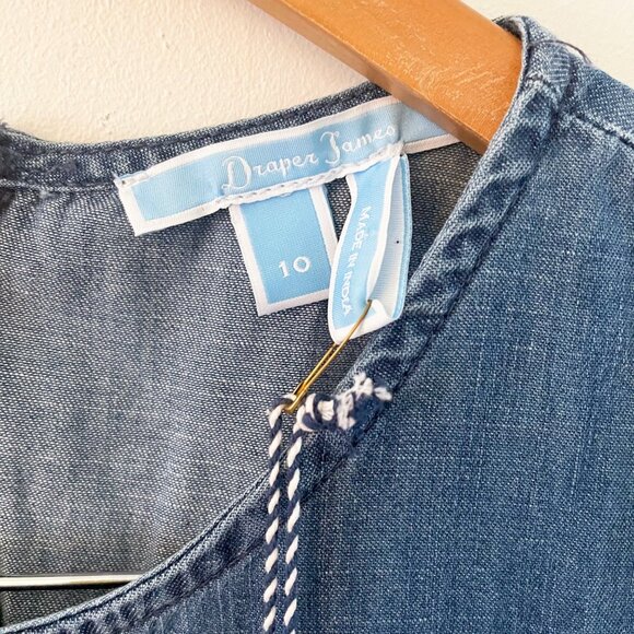 NWT Draper James Denim Ruffle Dress, Size 10 - Picture 6 of 7